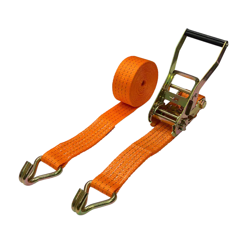 Heavy Duty 2 Inch X 15 Ft  Ratchet Tie Down Straps With Double J Hooks