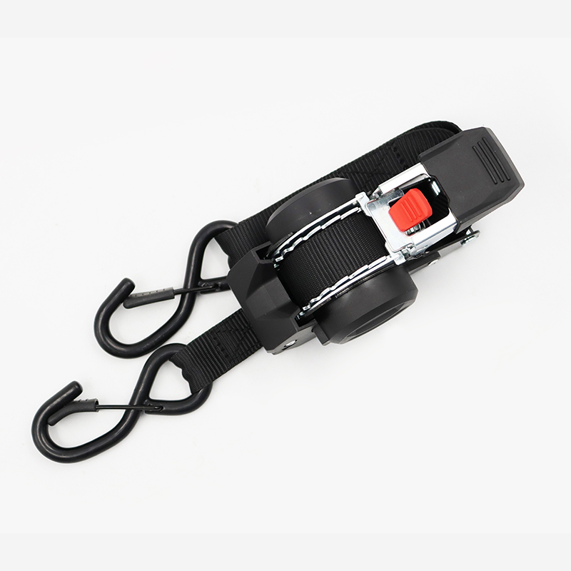 ELIFTING Ratchet Strap Supplier 1 Inch x 10 Feet Retractable Ratchet Strap Black Breaking Strength 1650LBS 800KG